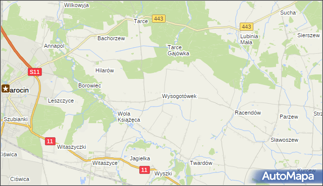 mapa Wysogotówek, Wysogotówek na mapie Targeo