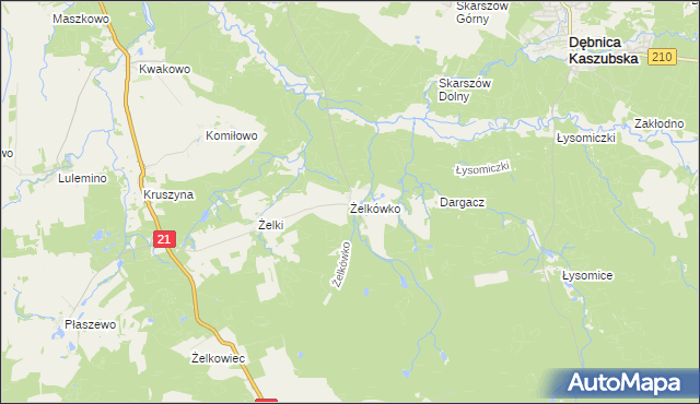 mapa Żelkówko, Żelkówko na mapie Targeo