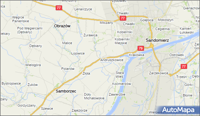 mapa Andruszkowice, Andruszkowice na mapie Targeo