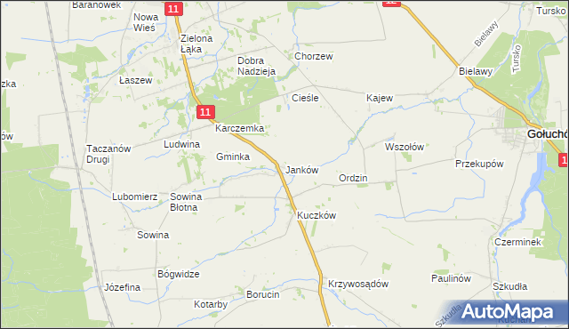 mapa Janków gmina Pleszew, Janków gmina Pleszew na mapie Targeo