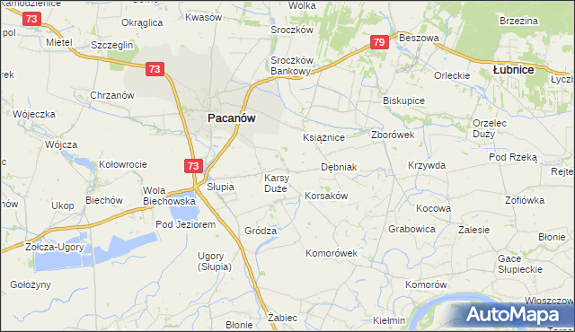 mapa Karsy Małe, Karsy Małe na mapie Targeo