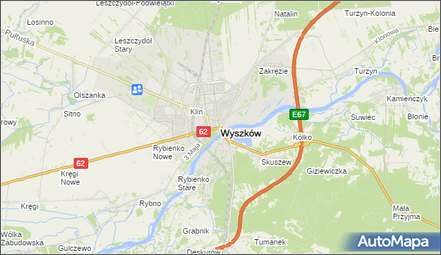 mapa Wyszków, Wyszków na mapie Targeo