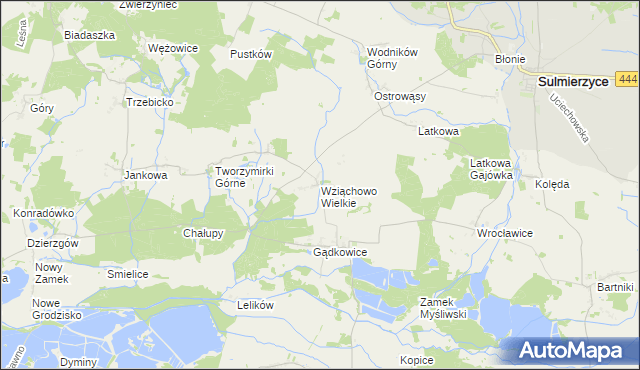 mapa Wziąchowo Wielkie, Wziąchowo Wielkie na mapie Targeo