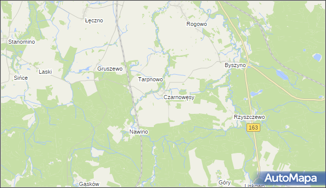 mapa Czarnowęsy, Czarnowęsy na mapie Targeo