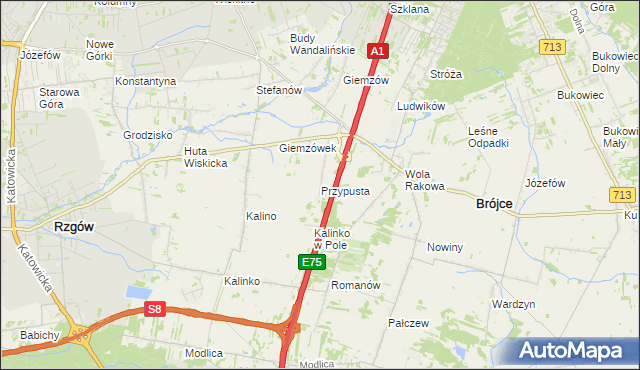 mapa Przypusta, Przypusta na mapie Targeo