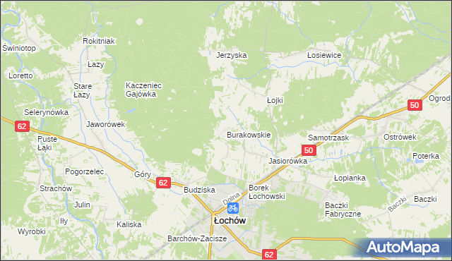 mapa Burakowskie, Burakowskie na mapie Targeo