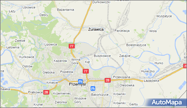 mapa Buszkowice gmina Żurawica, Buszkowice gmina Żurawica na mapie Targeo