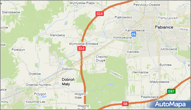 mapa Chechło Drugie, Chechło Drugie na mapie Targeo