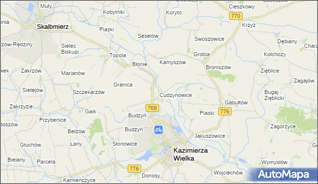 mapa Cudzynowice, Cudzynowice na mapie Targeo