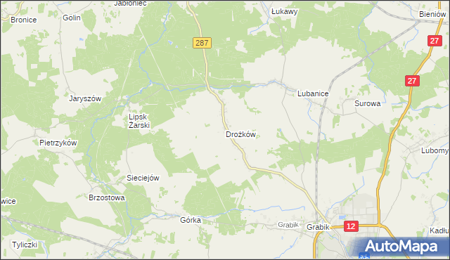 mapa Drożków, Drożków na mapie Targeo