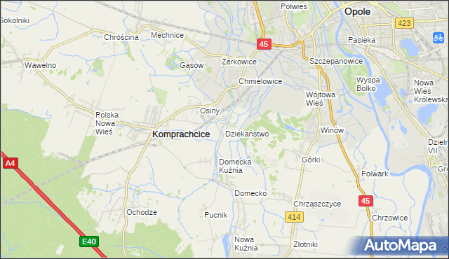 mapa Dziekaństwo, Dziekaństwo na mapie Targeo