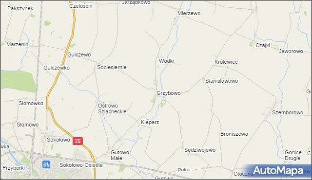 mapa Grzybowo gmina Września, Grzybowo gmina Września na mapie Targeo