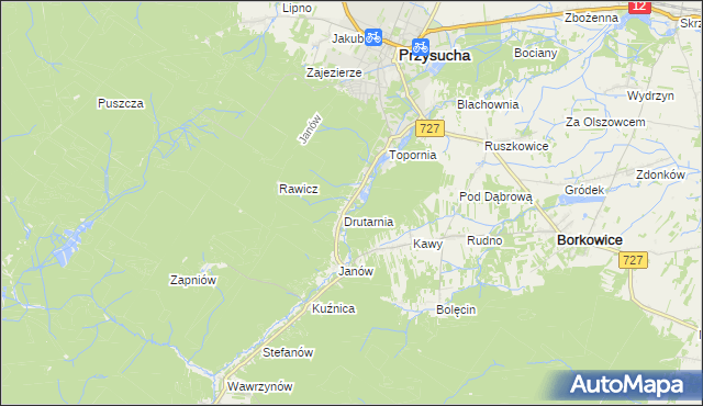 mapa Gwarek, Gwarek na mapie Targeo