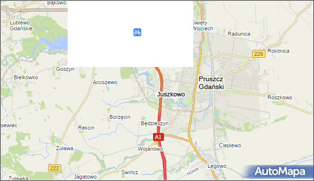 mapa Juszkowo, Juszkowo na mapie Targeo