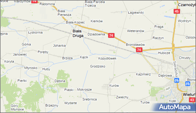 mapa Kopydłówek, Kopydłówek na mapie Targeo