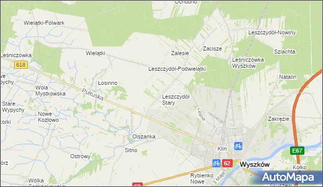 mapa Leszczydół Stary, Leszczydół Stary na mapie Targeo