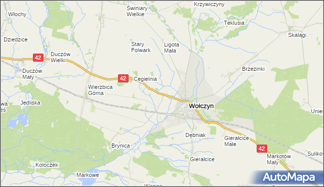 mapa Ligota Wołczyńska, Ligota Wołczyńska na mapie Targeo