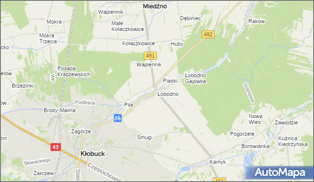 mapa Łobodno, Łobodno na mapie Targeo