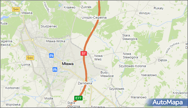 mapa Nowa Wieś gmina Szydłowo, Nowa Wieś gmina Szydłowo na mapie Targeo