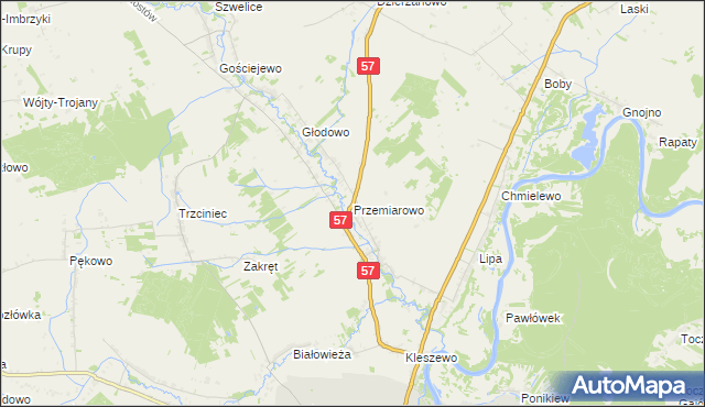 mapa Przemiarowo, Przemiarowo na mapie Targeo