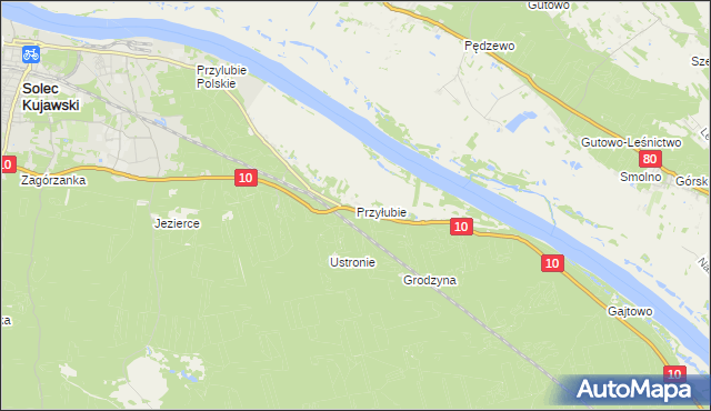 mapa Przyłubie gmina Solec Kujawski, Przyłubie gmina Solec Kujawski na mapie Targeo