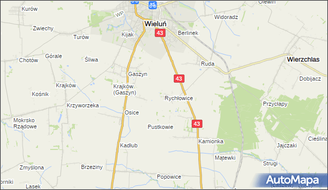 mapa Rychłowice, Rychłowice na mapie Targeo