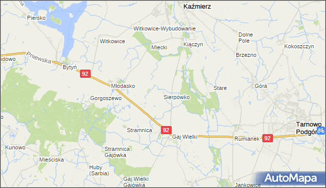 mapa Sierpówko, Sierpówko na mapie Targeo