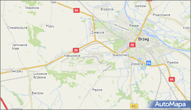 mapa Skarbimierz-Osiedle, Skarbimierz-Osiedle na mapie Targeo