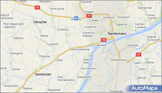 mapa Strochcice, Strochcice na mapie Targeo