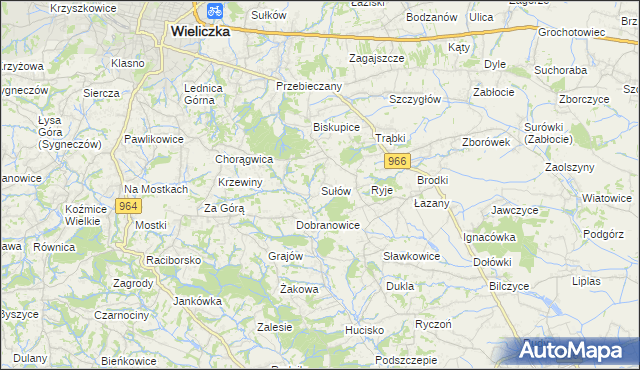 mapa Sułów gmina Biskupice, Sułów gmina Biskupice na mapie Targeo