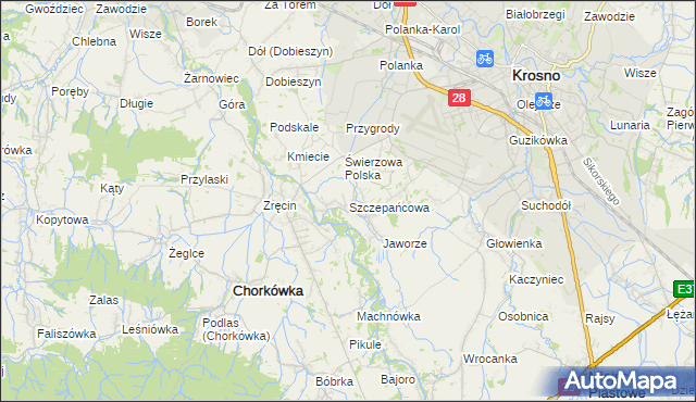 mapa Szczepańcowa, Szczepańcowa na mapie Targeo