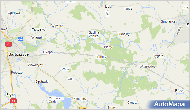 mapa Tromity, Tromity na mapie Targeo