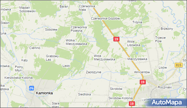 mapa Wola Mieczysławska, Wola Mieczysławska na mapie Targeo