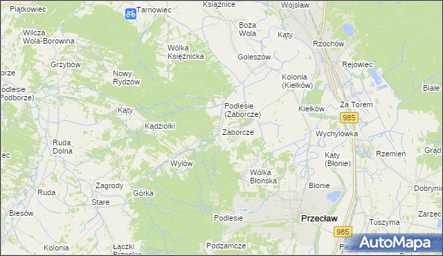 mapa Zaborcze, Zaborcze na mapie Targeo