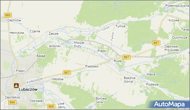 mapa Basznia Dolna, Basznia Dolna na mapie Targeo