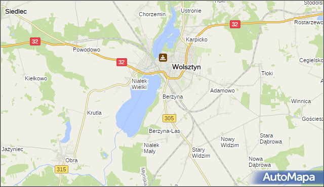 mapa Berzyna, Berzyna na mapie Targeo