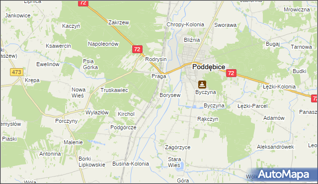 mapa Borysew, Borysew na mapie Targeo