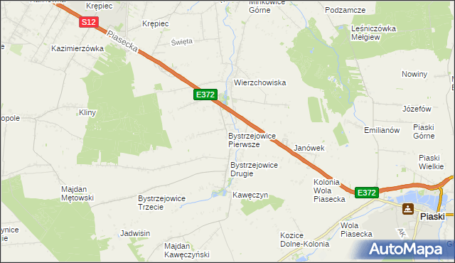 mapa Bystrzejowice Pierwsze, Bystrzejowice Pierwsze na mapie Targeo