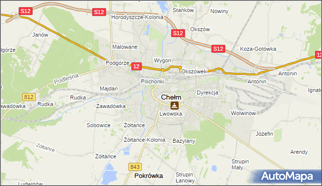 mapa Chełma, Chełm na mapie Targeo