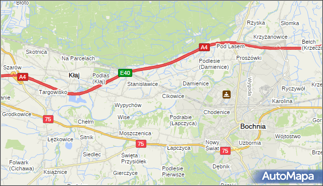 mapa Cikowice, Cikowice na mapie Targeo