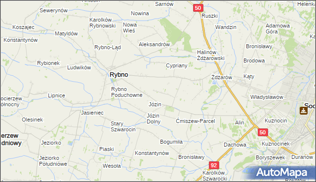 mapa Ćmiszew Rybnowski, Ćmiszew Rybnowski na mapie Targeo