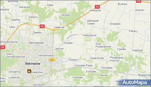 mapa Dobiecin-Kolonia, Dobiecin-Kolonia na mapie Targeo