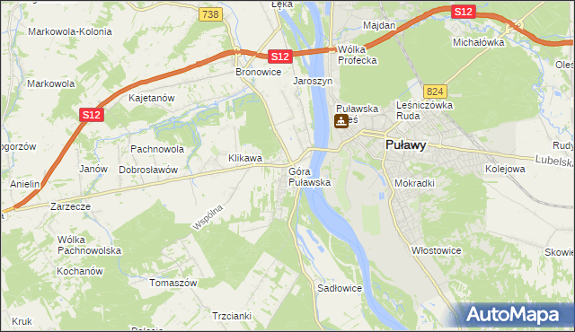 mapa Góra Puławska, Góra Puławska na mapie Targeo