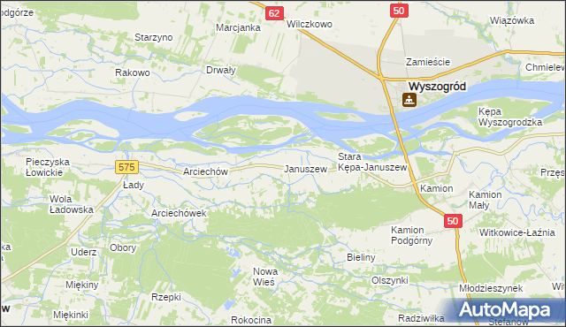 mapa Januszew, Januszew na mapie Targeo