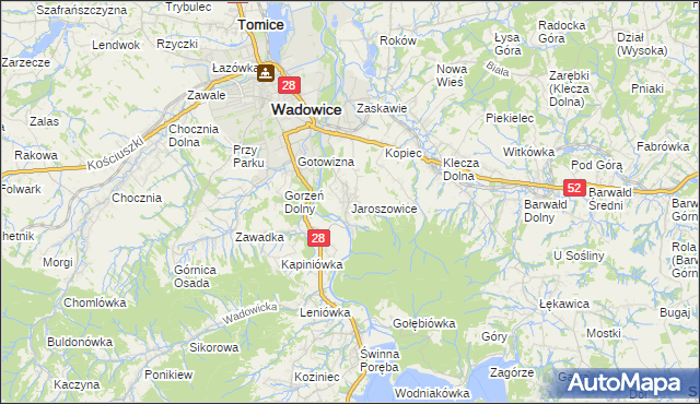 mapa Jaroszowice, Jaroszowice na mapie Targeo