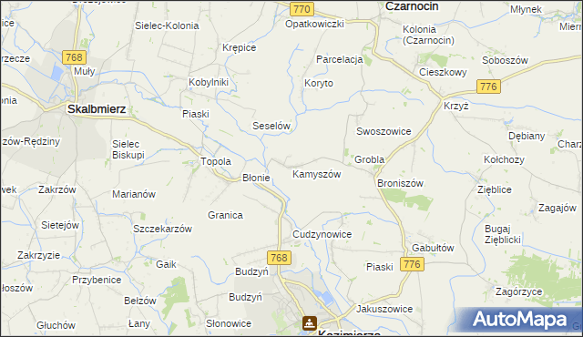 mapa Kamyszów, Kamyszów na mapie Targeo