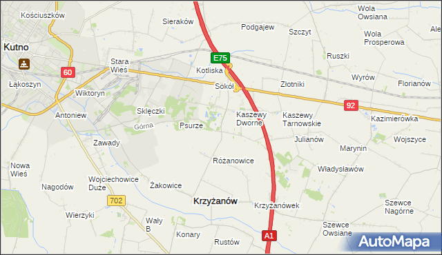 mapa Kaszewy-Spójnia, Kaszewy-Spójnia na mapie Targeo