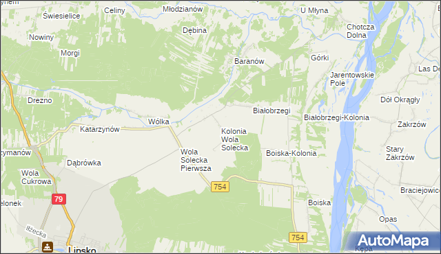 mapa Kolonia Wola Solecka, Kolonia Wola Solecka na mapie Targeo