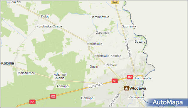 mapa Korolówka-Kolonia, Korolówka-Kolonia na mapie Targeo