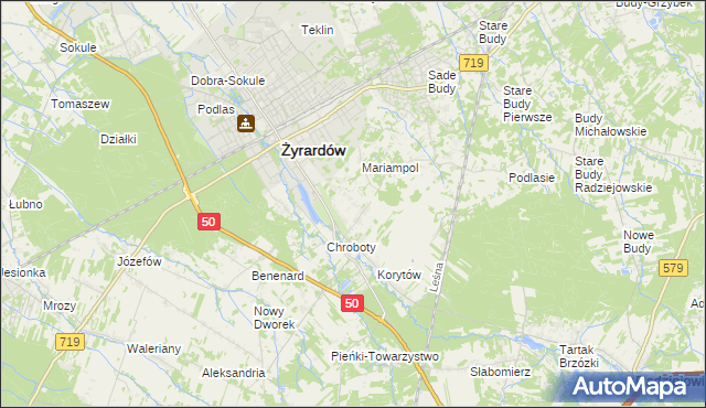 mapa Korytów A, Korytów A na mapie Targeo